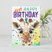Giraffe Confetti Birthday (Staand voorkant)