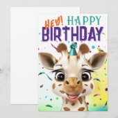 Giraffe Confetti Birthday (Voorkant / Achterkant)