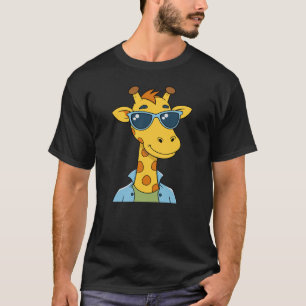 Giraffe Cool Met Zonnebril, Trendy Cartoon Giraf T-shirt