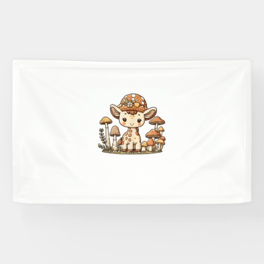 Giraffe Cottagecore Mushroom _1 Spandoek (Horizontaal)