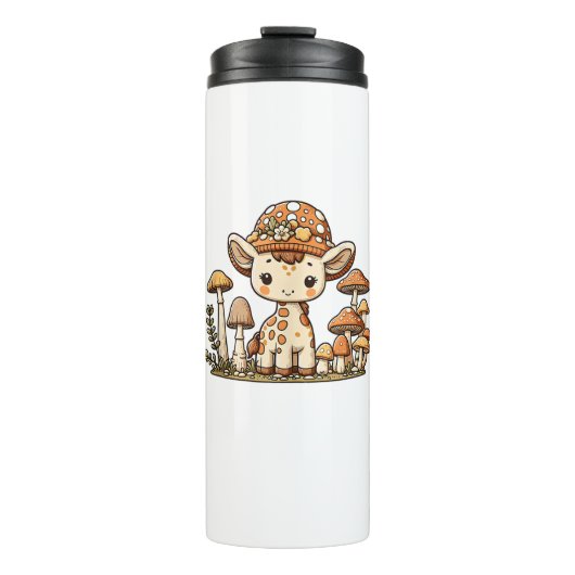 Giraffe Cottagecore Mushroom _1 Thermosbeker (Voorkant)