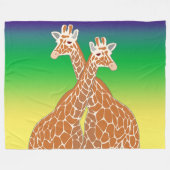 Giraffe Couple Fleece Blanket Deken (Voorkant (Horizontaal))