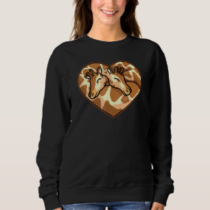 Giraffe Couple Heart Shape Love Animals Trui