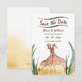 Giraffe Couple Save the Date Notice (Voorkant / Achterkant)
