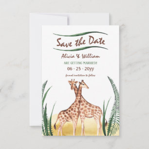 Giraffe Couple Save the Date Notice