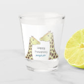 Giraffe Couple Wedding Anniversary Shot Glas (Voorkant)