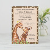 Giraffe Couple Wedding Uitnodiging (Staand voorkant)