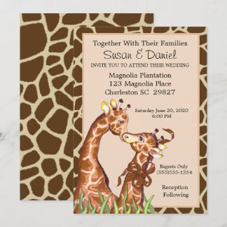 Giraffe Couple Wedding Uitnodiging