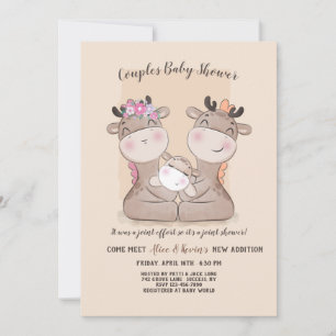 Giraffe Couples Baby shower Uitnodiging