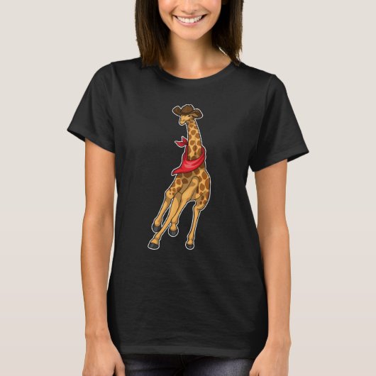 Giraffe Cowboy pet T-shirt (Voorkant)