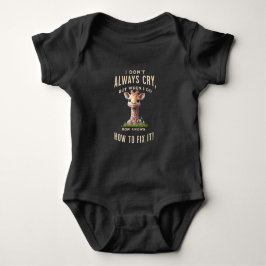 Giraffe Cute Baby Bodysuit "Ik huilen niet altijd"