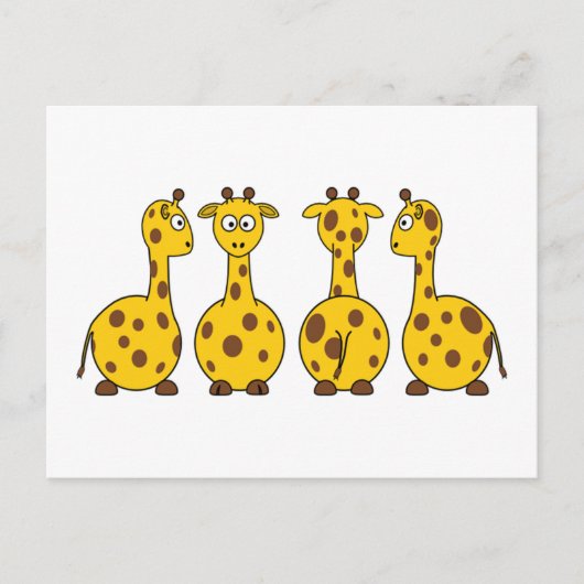 Giraffe Cute Cartoon Briefkaart (Voorkant)