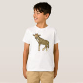 Giraffe Cute Hand-Drawn Cartoon Animal bij het lac T-shirt (Voorkant volledig)