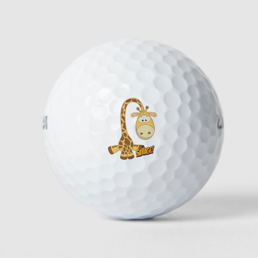 Giraffe Cute Kawaii Cartoon Golfballen (Voorkant)