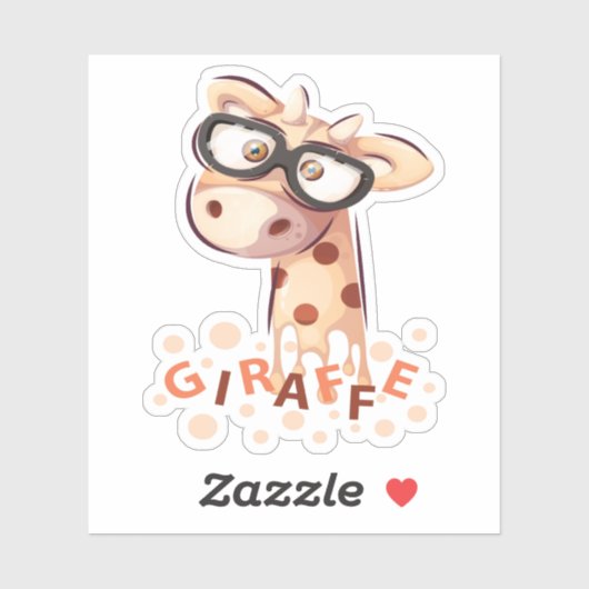 Giraffe Cute Kawaii Cartoon Sticker (Vel)