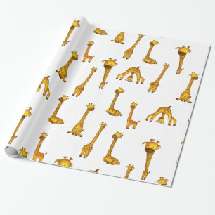 Giraffe Cute Safari Animal Pattern Cadeaupapier