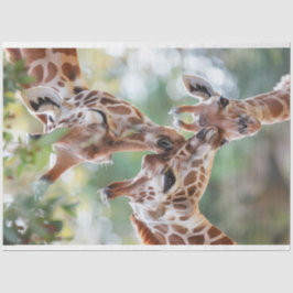 Giraffe Daddy Mama Baby Decoupage Tissuepapier