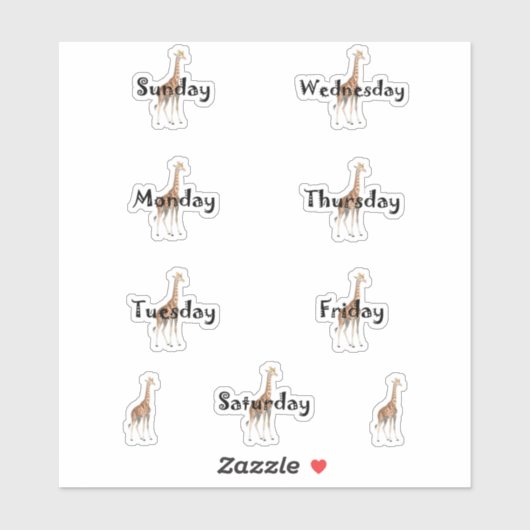 Giraffe dagen op het Weekblad Sticker (Vel)