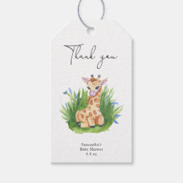 Giraffe - dank je baby shower cadeaulabel