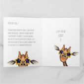 Giraffe Dankjewel Vouwkaart Kaart (Binnen)