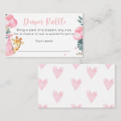 Giraffe Dappere Raffle-kaarten voor babymeisjes Visitekaartje (Voorkant / Achterkant)