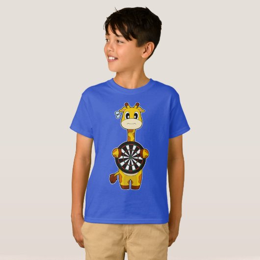 Giraffe Darts Dartboard T-shirt (Voorkant volledig)