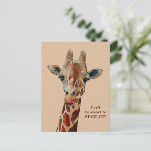 Giraffe das Safari Tier Aquarell Briefkaart (Staand voorkant)