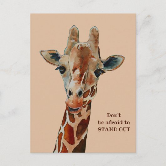 Giraffe das Safari Tier Aquarell Briefkaart (Voorkant)