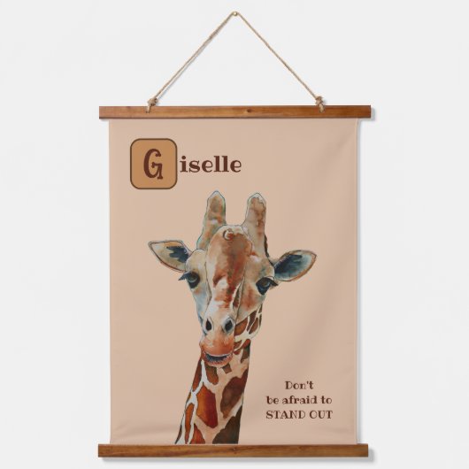 Giraffe das Safari Tier Aquarell  Hangend Wandkleed (Voorkant)