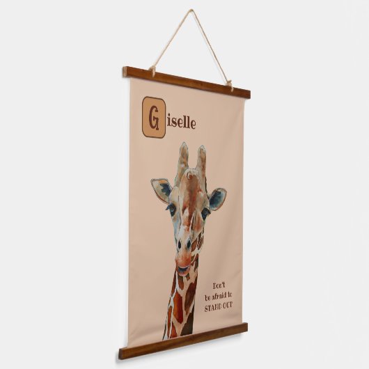 Giraffe das Safari Tier Aquarell Hangend Wandkleed (Gebogen)