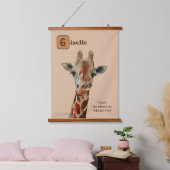 Giraffe das Safari Tier Aquarell  Hangend Wandkleed (Slaapkamer)