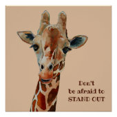 Giraffe das Safari Tier Aquarell  Perfect Poster (Voorkant)