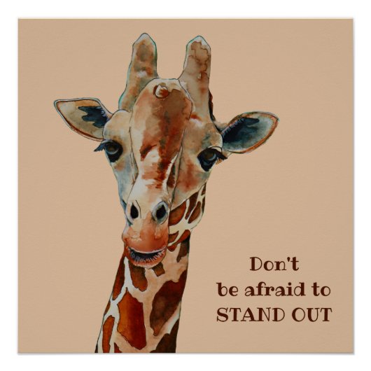 Giraffe das Safari Tier Aquarell  Perfect Poster (Voorkant)