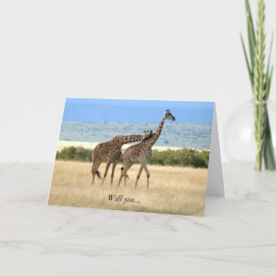 Giraffe de Kaart van 2 Valentijnsdag