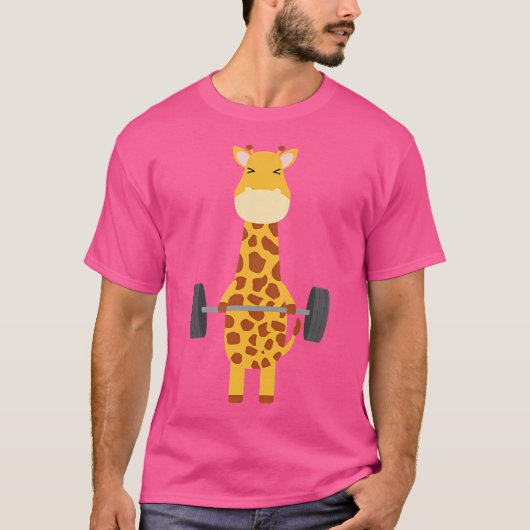 Giraffe Deadlift Design - Gewichtheffen Gym Worko T-shirt (Voorkant)
