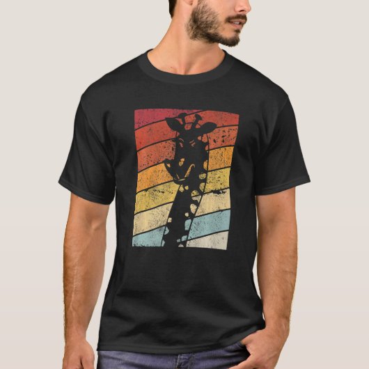 Giraffe Design A Retro Style Giraffe Premium T-shirt (Voorkant)