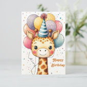 Giraffe Design Verjaardag Kaart (Staand voorkant)