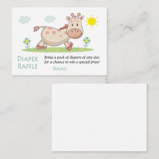 Giraffe Diaper Raffle Tickets (Voorkant / Achterkant)