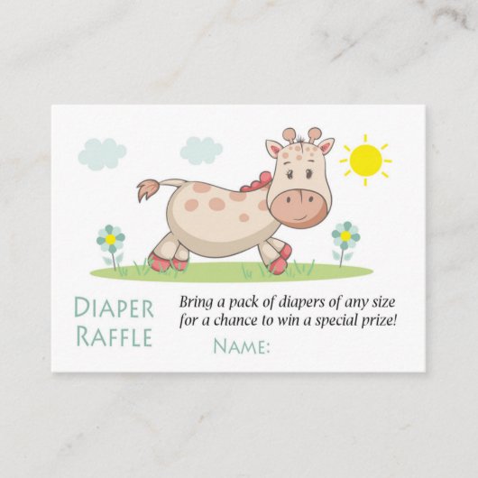 Giraffe Diaper Raffle Tickets (Voorkant)