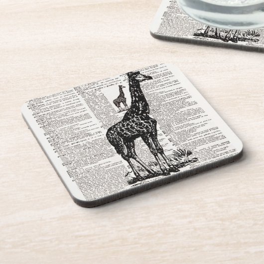 Giraffe dictionary Art Drankjes Onderzetter (Linkerzijde)