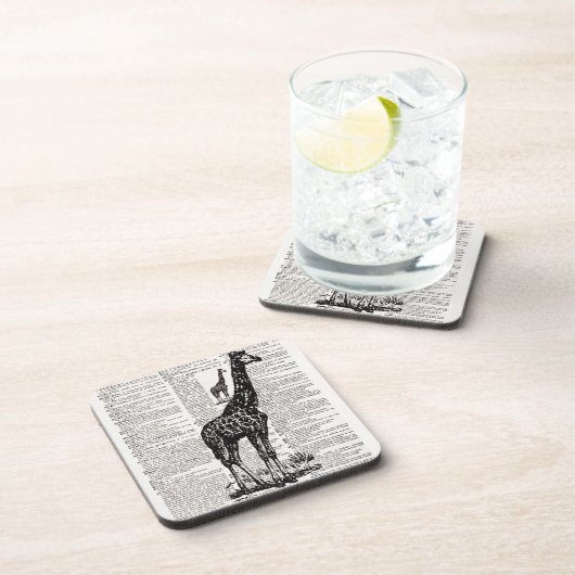 Giraffe dictionary Art Drankjes Onderzetter (Rechterzijde)