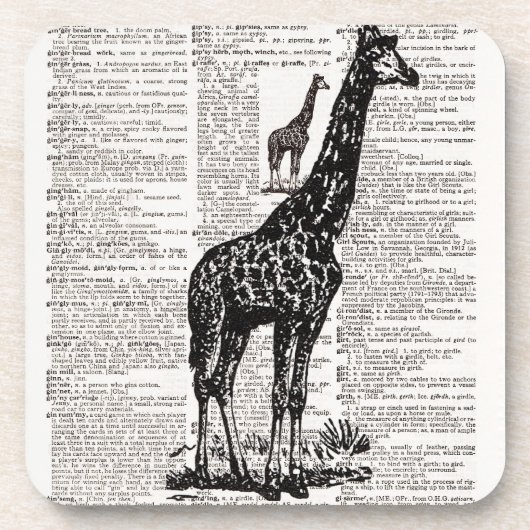 Giraffe dictionary Art Drankjes Onderzetter (Voorkant)