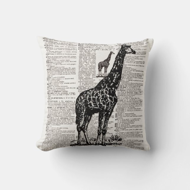 Giraffe dictionary Art Kussen (Voorkant)