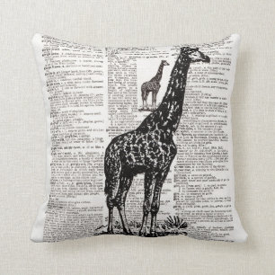 Giraffe dictionary Art Kussen