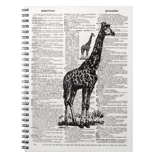 Giraffe dictionary Art Notitieboek (Voorkant)