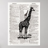 Giraffe dictionary Art Poster (Voorkant)