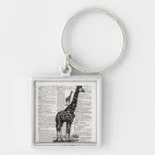 Giraffe dictionary Art Sleutelhanger (Voorkant)