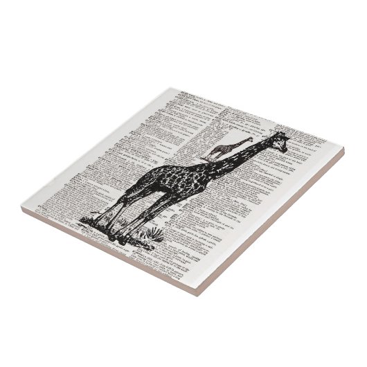Giraffe dictionary Art Tegeltje (Zijkant)