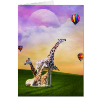 Giraffe die ballonnen bekijkt