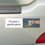 Giraffe die bepaalde bladeren eet bumpersticker (Op auto)